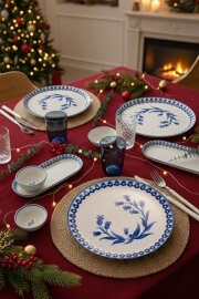 Kütahya Porselen 14 Parça 6 Kişilik Kahvaltı Takımı Ottoman Elegance Mavi 