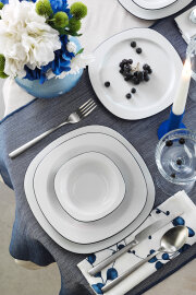 Kütahya Porselen Lapis 24 Parça 6 Kişilik Yemek Takımı Lacivert File 