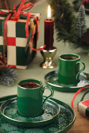 Kütahya Porselen Holyday 4 Parça 2 Kişilik Kahve Takımı Yeşil 