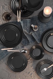 Kütahya Porselen New Tuana 24 Parça 6 Kişilik Yemek Seti Antrasit 
