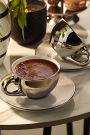 Kütahya Porselen 4 Parça 2 Kişilik Stella Double Kahve Takımı Platin Kaplama - Kütahya Porselen