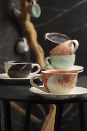 Kütahya Porselen Stella Double 4 Parça 2 Kişilik Kahve Takımı Mix Hypnose - Kütahya Porselen